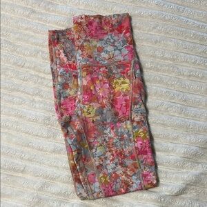 lululemon athletica Floral Leggings - Pink, Gray, Yellow